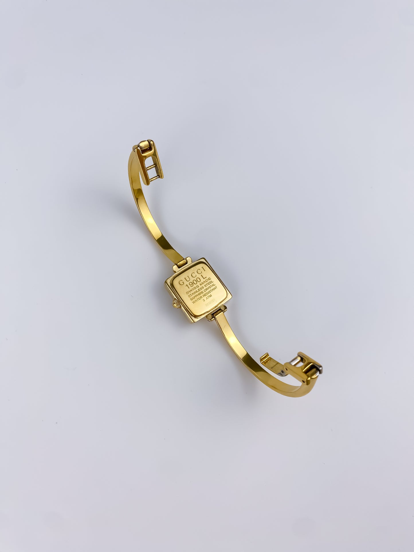Gucci Vintage Gold Bangle Watch Cocktail Y2K Square Dial