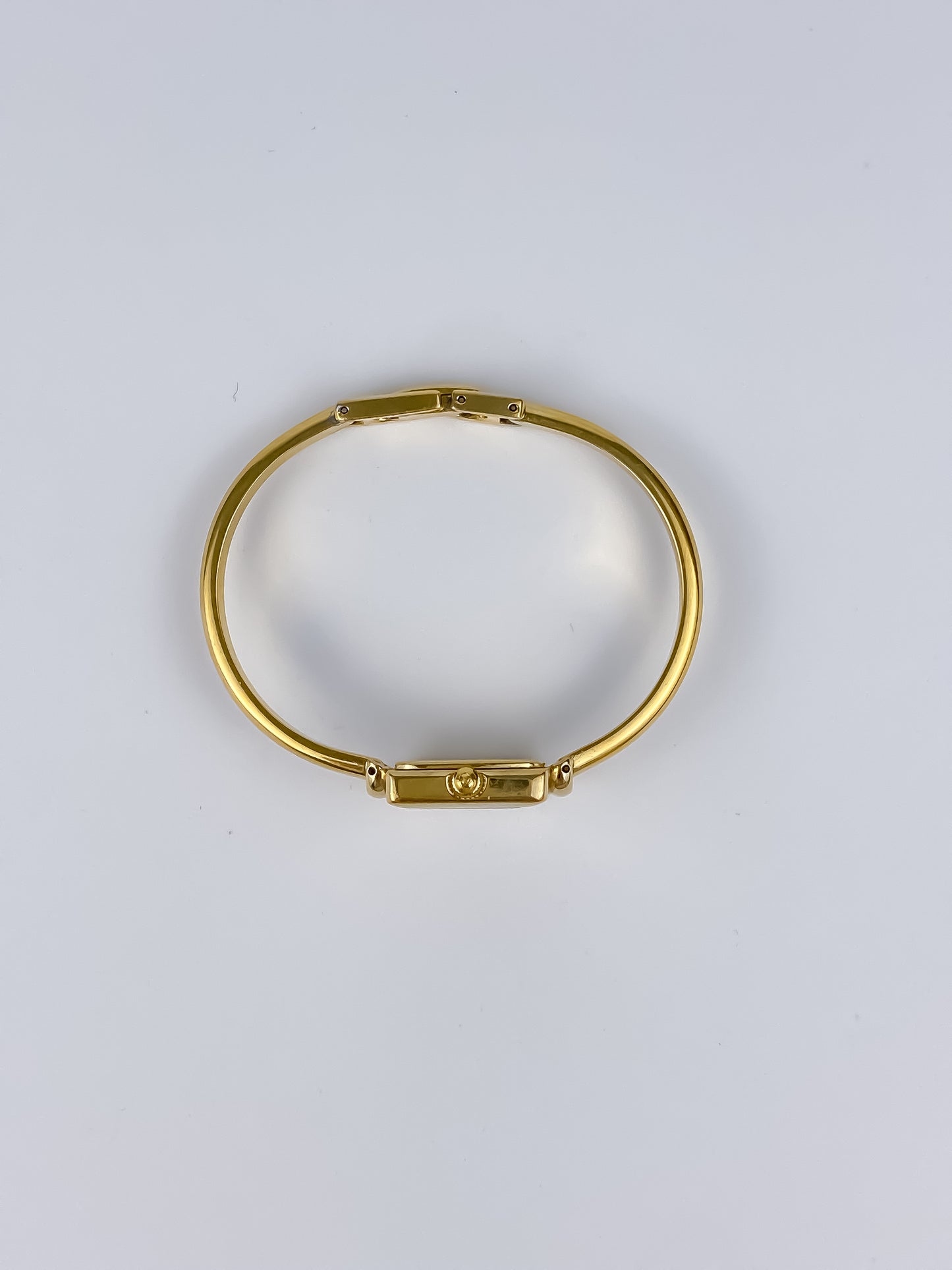 Gucci Vintage Gold Bangle Watch Cocktail Y2K Square Dial