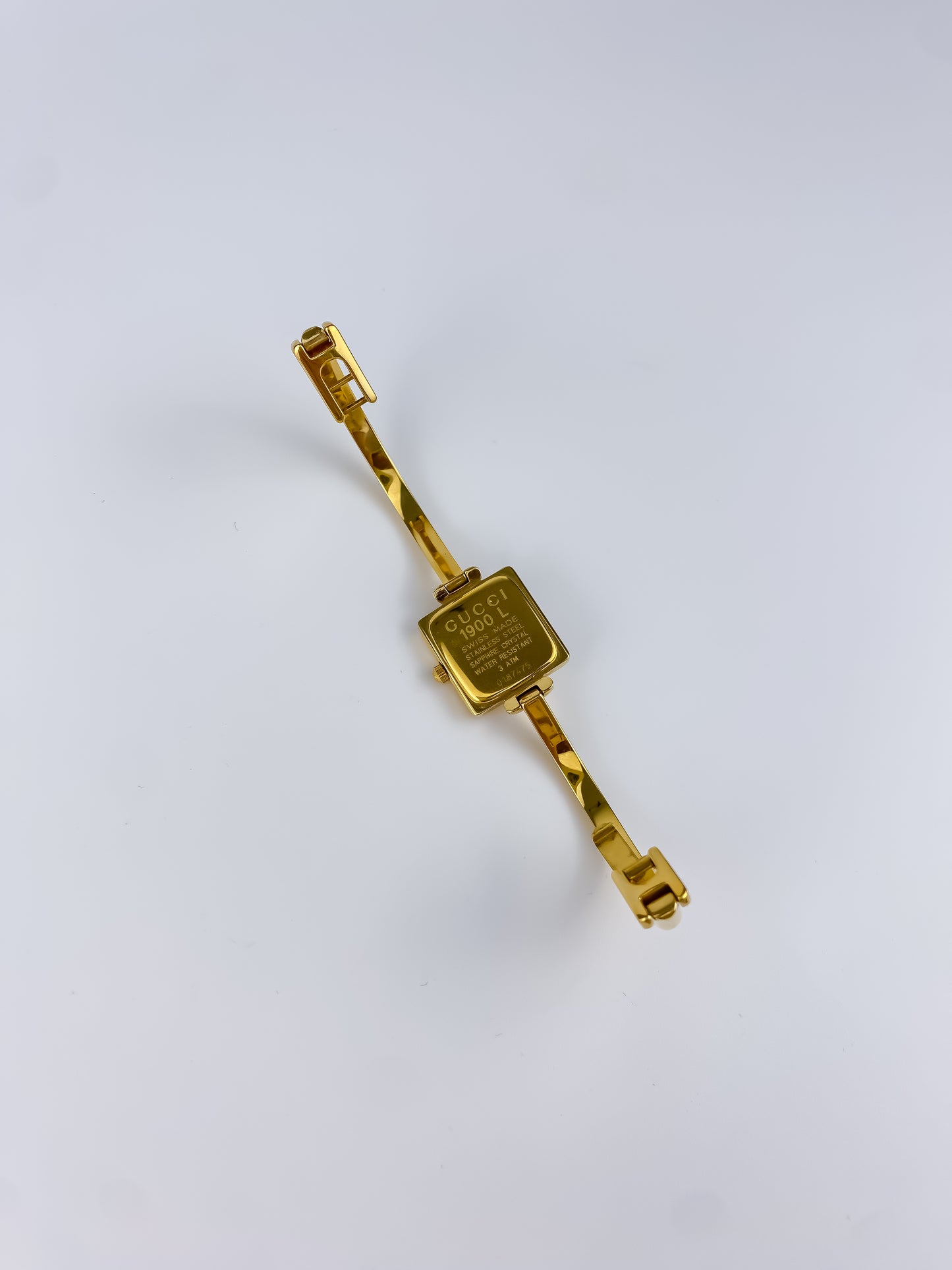 Gucci Vintage Gold Bangle Watch Cocktail Y2K Square Dial