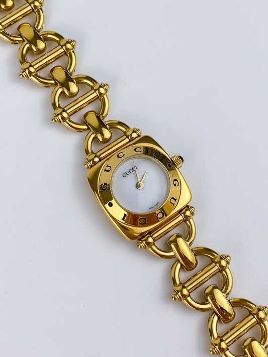 Gucci Vintage Gold Horsebit Link Watch Y2K Box & Papers