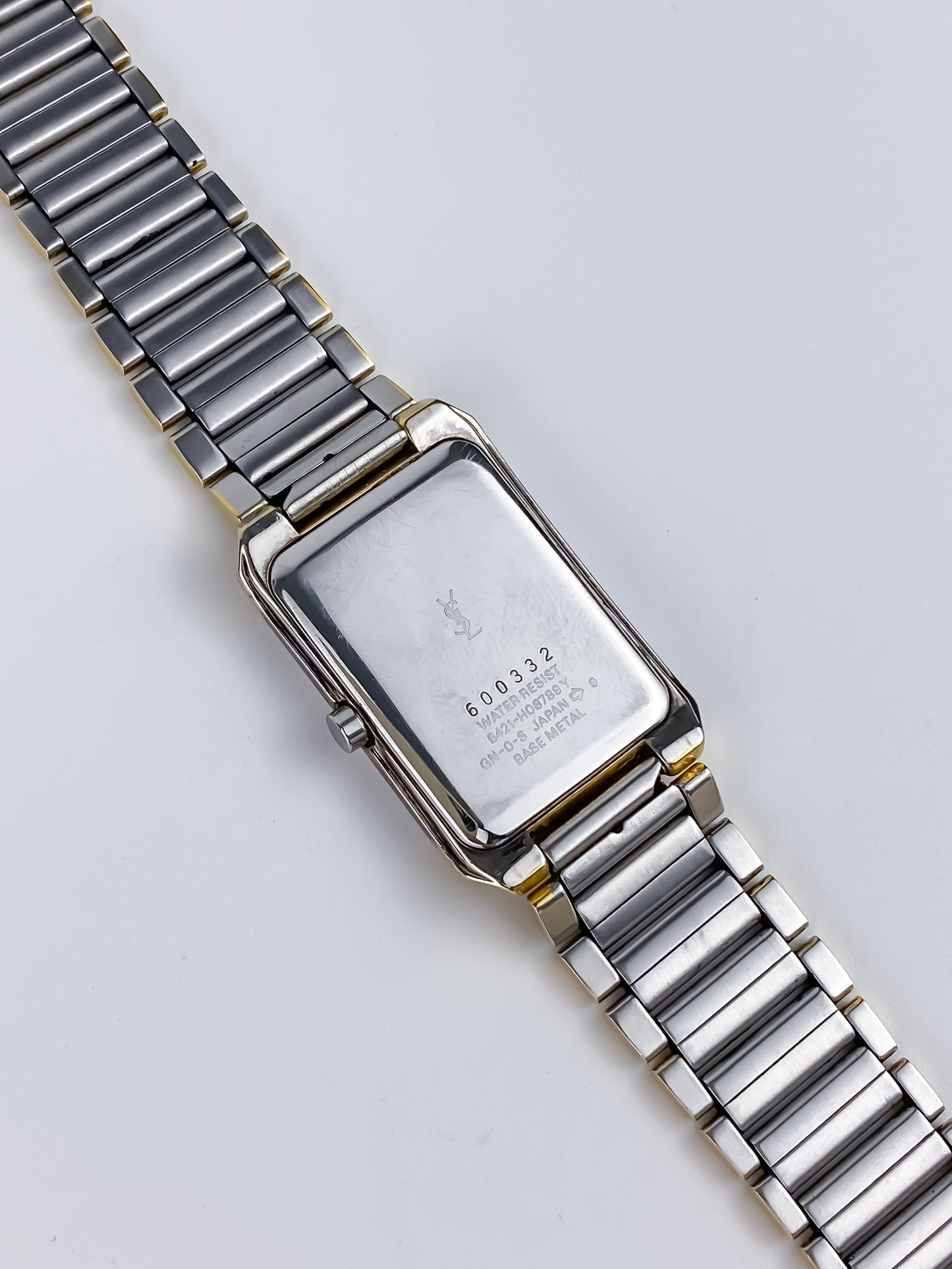 Yves saint Laurent Vintage Gold Silver Watch Blue Hands Large