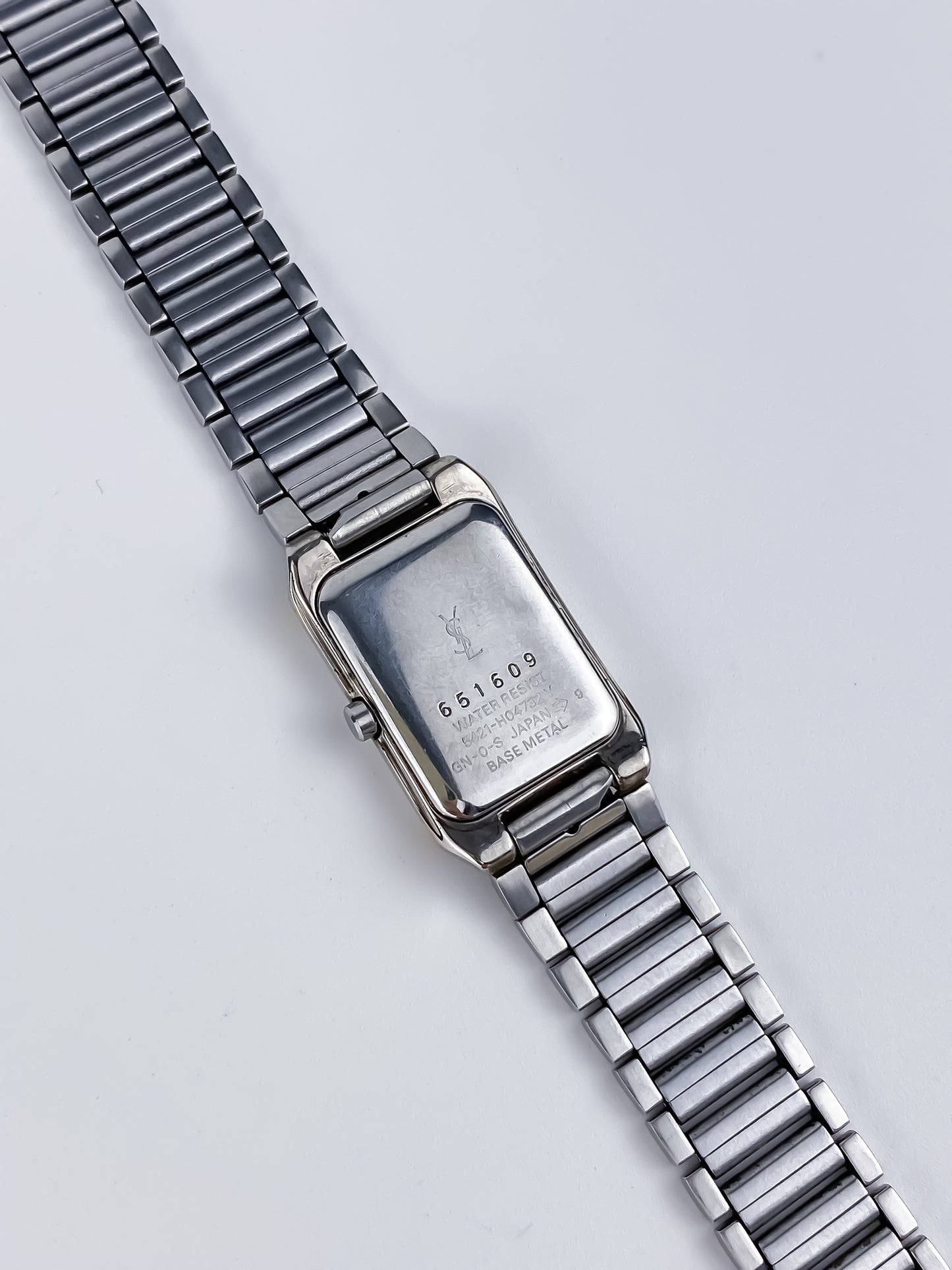 Yves saint Laurent Vintage Gold Silver Watch Blue Hands Small