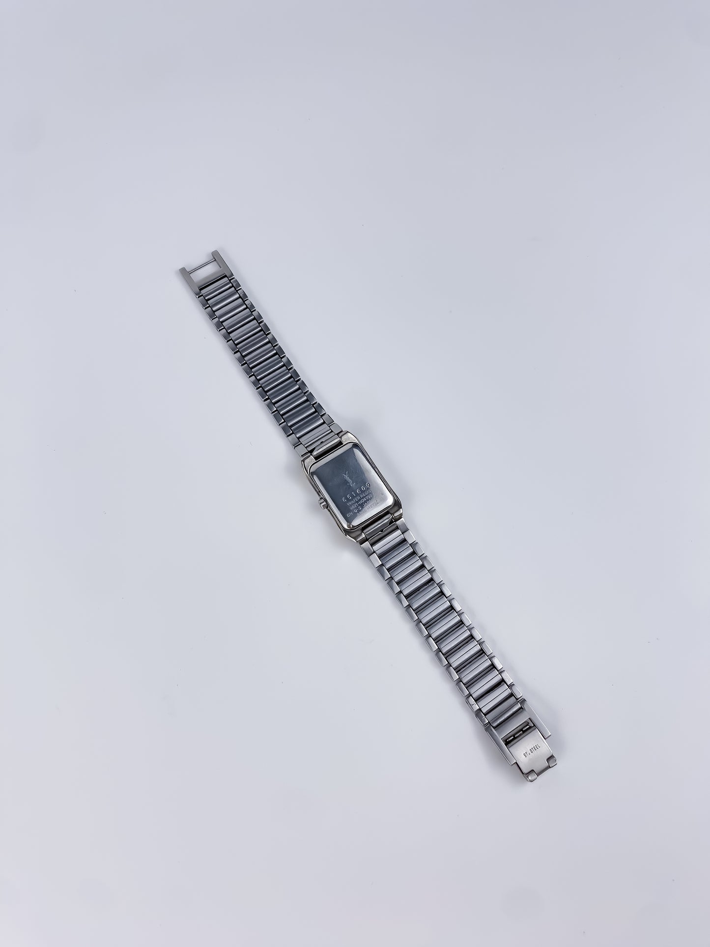 Yves saint Laurent Vintage Gold Silver Watch Blue Hands Small