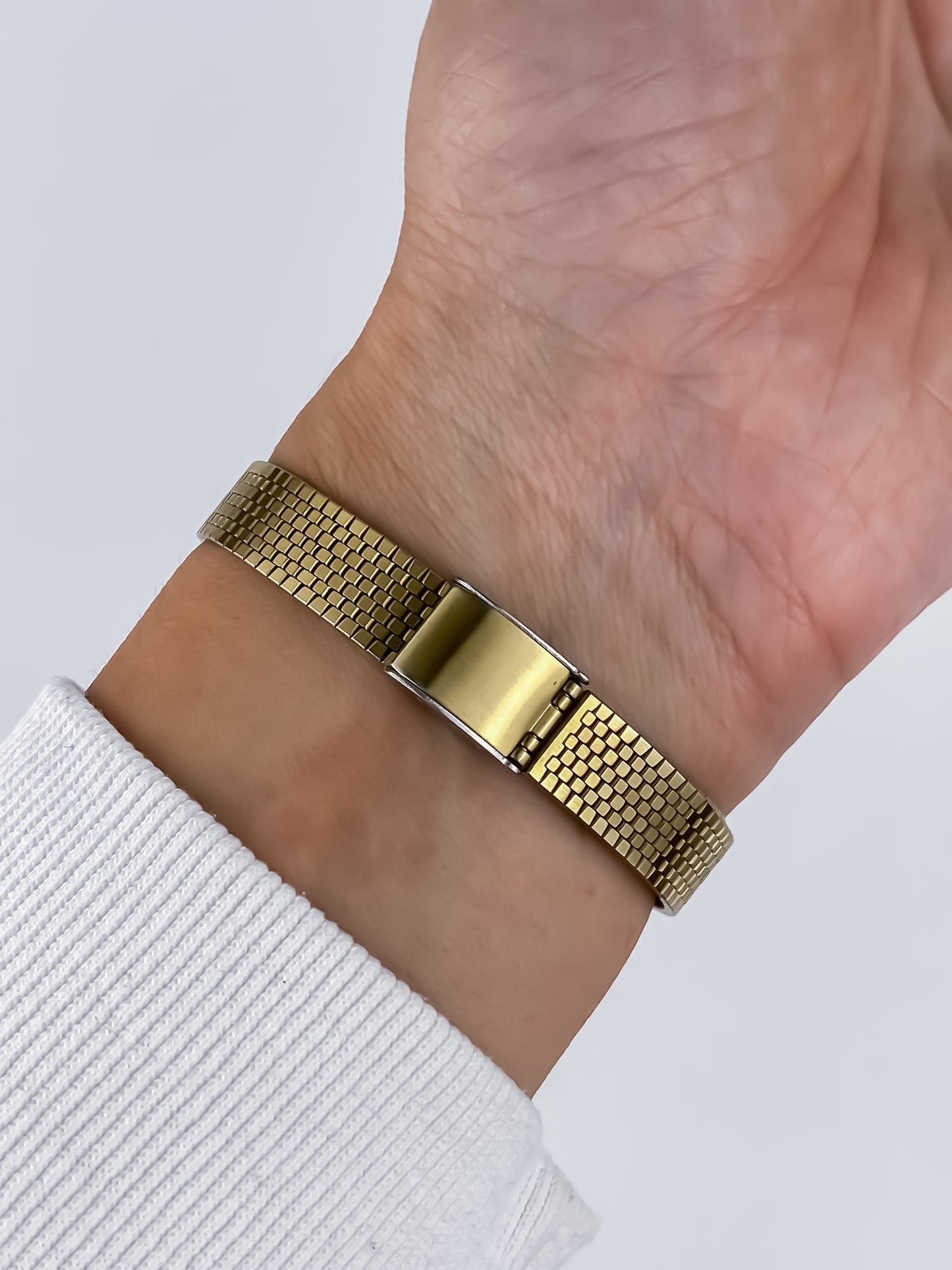 Seiko Vintage Gold Watch Cocktail 80s Square Black Dial