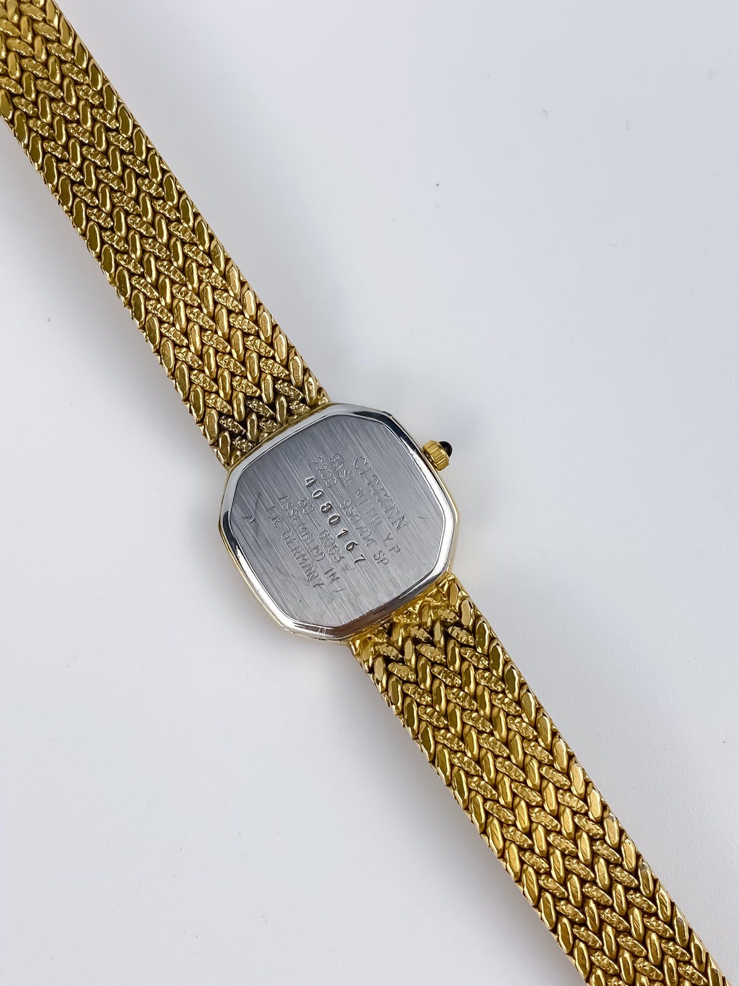 Citizen Vintage Gold Watch Cocktail 80s Milanese Bracelet