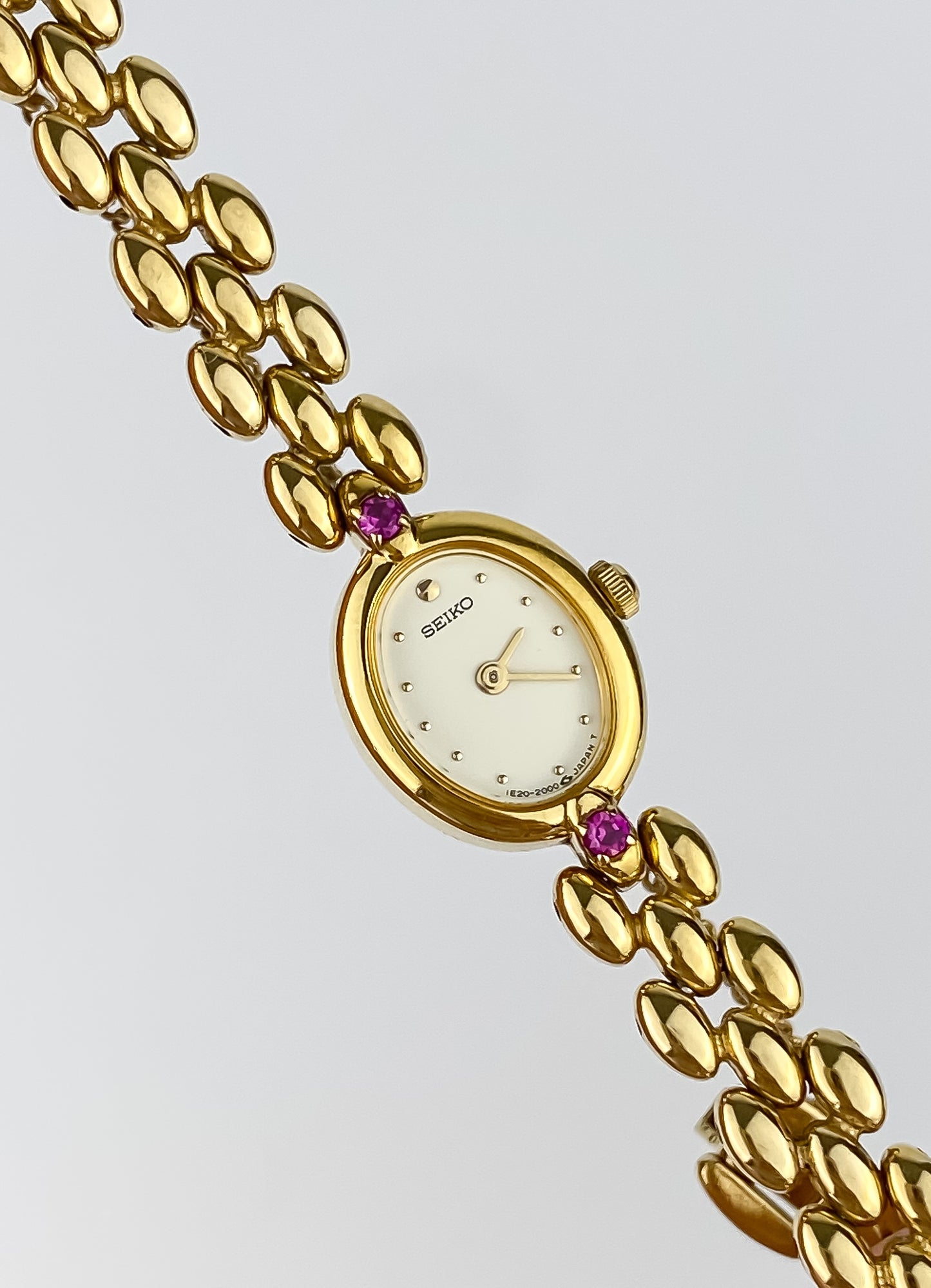 Seiko Vintage Gold Watch Cocktail 90s Rubies