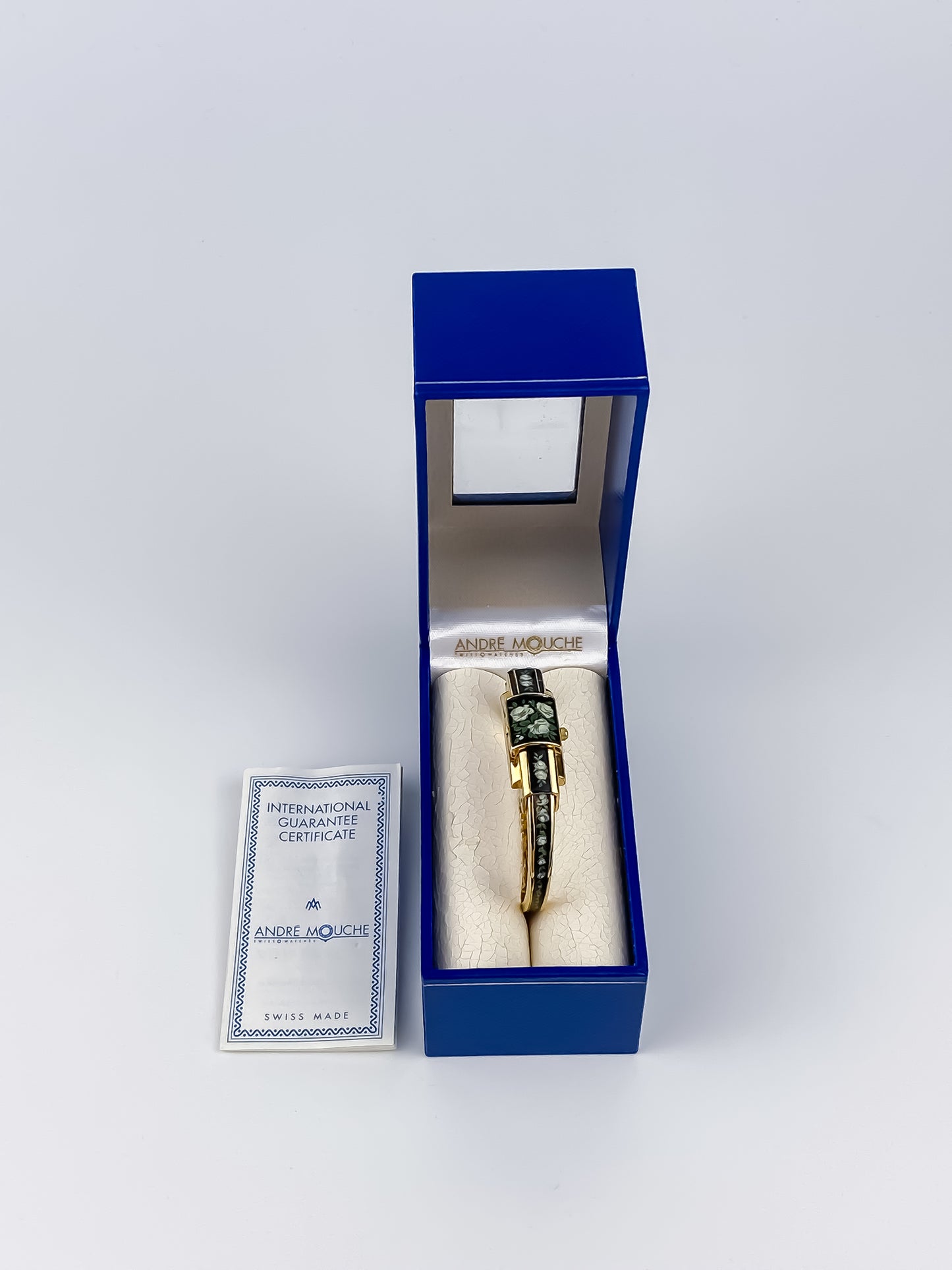 Andre Mouche Vintage Floral Gold Watch Cocktail 2000s