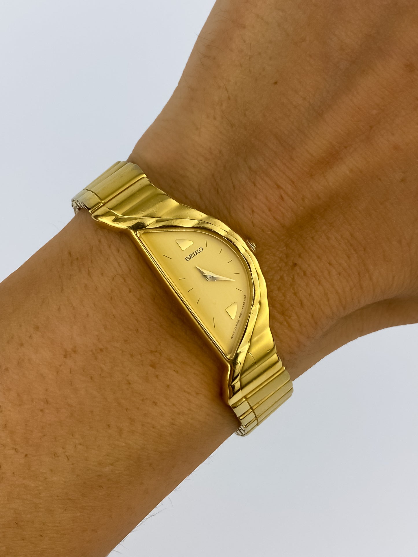 Very Rare Seiko Rivoli Half Moon Vintage Watch Gold Plated