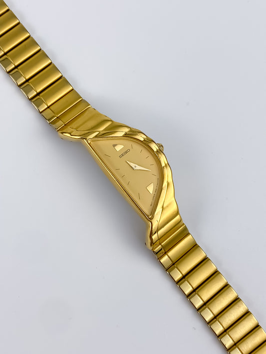 Very Rare Seiko Rivoli Half Moon Vintage Watch Gold Plated