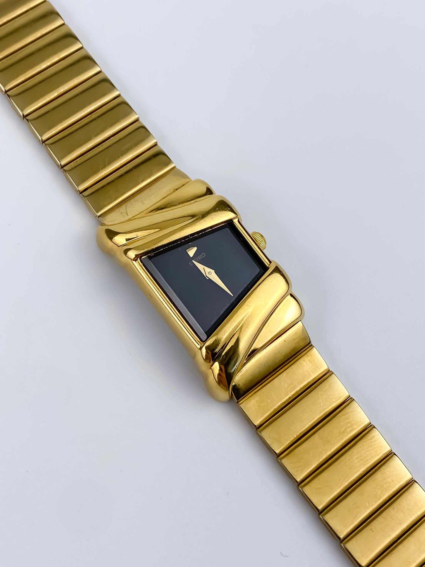 Rare Seiko Asymmetrical Vintage Watch Gold Plated
