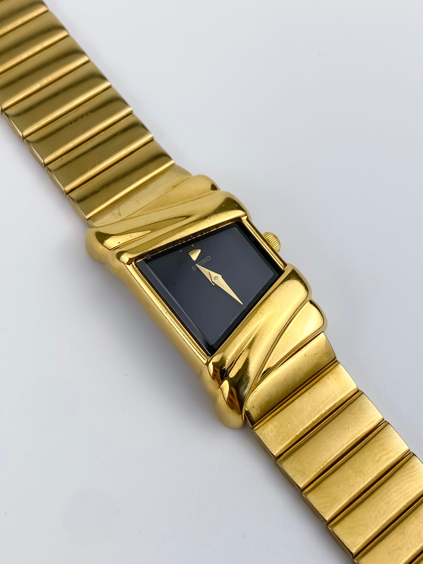 Rare Seiko Asymmetrical Vintage Watch Gold Plated